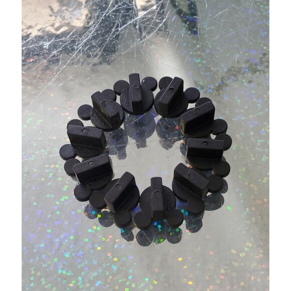 Disney Pin Backs Mickey Head Shape Branded Black Rubber Package Of 10 .5" - Picture 2 of 3